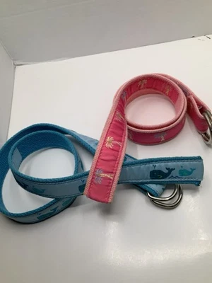 LOTE (2) Cinturones de Lona Anillo en D Paqueta Douglas DE COLECCIÓN S Ballena y Palmera Preppy Foto 1 de 4