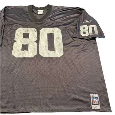 Camiseta de fútbol americano de colección Reebok NFL Jerry Rice #80 Raiders talla 4XL negra Foto 1 de 4