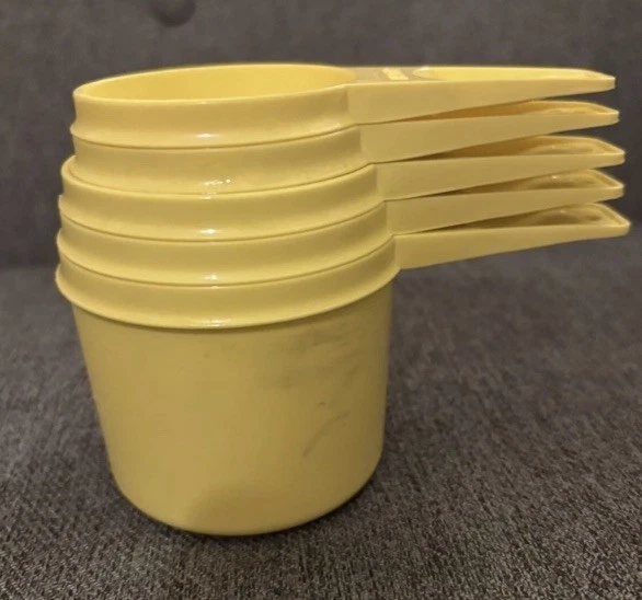 Vintage Tupperware Measuring Cups-5 Piece-Harvest Gold - Image 1 of 1