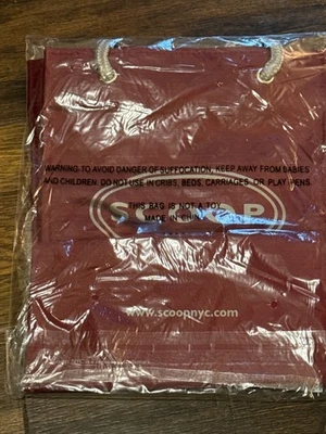 NEW Burgundy Wine Scoop NYC Bag 8" x 10" With Rope Handles - Image 1 of 2