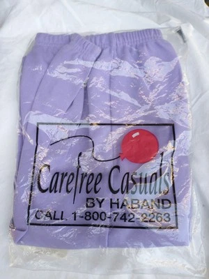 NOS Haband! ~ Calça de malha feminina Carefree Casuals Lt poliéster roxo tamanho 16A nova com etiquetas - Imagem 1 de 4