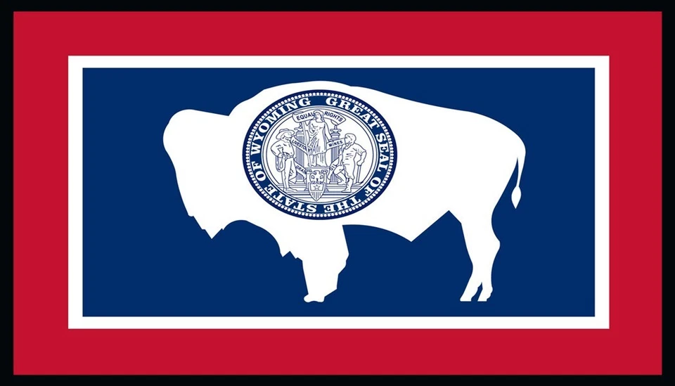 Wyoming State Flag Patch W/  Hook & Loop Morale Tactical Black Border II - Image 1 of 1