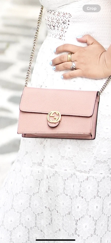 Authentic Gently Worn Pink Gucci Wallet On Chain - Image 1 of 4