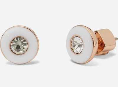 Kate Spade - Gota de caramelo - Pendientes redondos esmaltados - Blanco Multi - Nuevo con etiquetas - $38 Foto 1 de 4