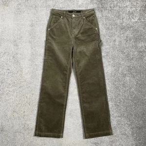 Joes Jeans Corduroy Pants Girls 14 Olive Green Lola Crop Straight Leg High Rise - Picture 1 of 11
