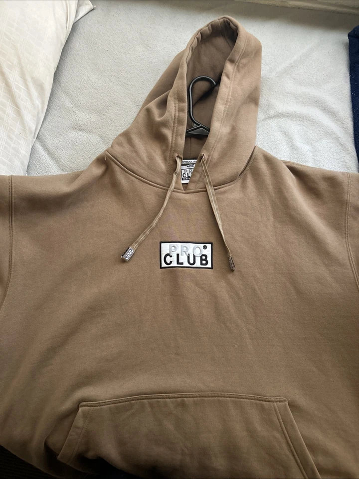 Sudadera con capucha suéter de peso pesado con logotipo bordado Pro Club para hombre Foto 1 de 3