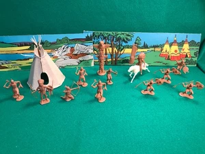 VINTAGE MARX FORT APACHE 54MM INDIAN LOT - Picture 1 of 9
