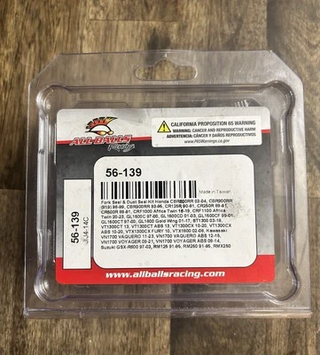 Kit de horquilla/sello contra polvo All Balls #56-139 para Honda/Suzuki/Triumph/Kawasaki Foto 1 de 3