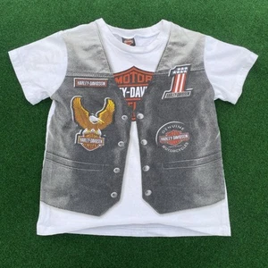 Harley Davidson Motocicletas Motociclista Chaleco Parches Camiseta Jóvenes Niños Talla (7) Mediana - Imagen 1 de 10