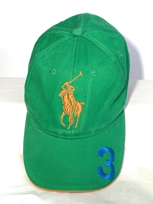 Gorra de béisbol Ralph Lauren de segunda mano con correa trasera verde naranja logotipo polo RL Frangrance Foto 1 de 4