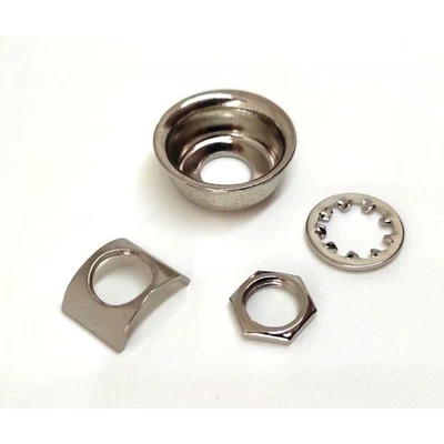 Jack ferrule Fender® Nickel pour Telecaster® + retenue de montage, un ecrou et u