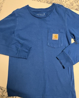 Camisa Carhartt Niños Manga Larga Informal Cuello Redondo Ligera Azul-Talla 7-Bin144 Foto 1 de 4