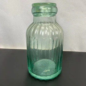 Antikes Kilner Bros Ltd Conisboro grünes Glas Obstglas mit Deckel - Bild 1 von 10