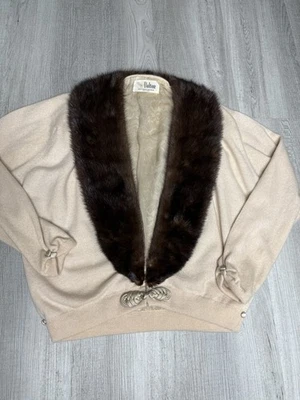 Cárdigan Dalton Vintage Años 50 Pin Up Glam 100% Piel de Cachemira Virgen Cuello/Solapa Foto 1 de 4