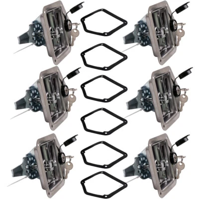 6pcs Folding T Handle Door Locks Bent Tongue Trailer Caravan Toolbox Camper vans - Image 1 of 4