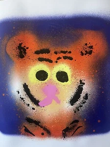 Jon Burgerman X Evermade 2021 WWF Soft Tiger impresión benéfica colaboración LE 100 firmado - Imagen 1 de 7
