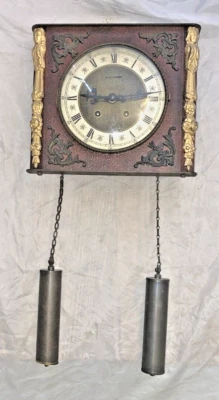 BUCHERER CLASSICAL FACES MCM WIND-UP WALL CLOCK GERMAN MECH TIME & STRIKE WORKS - Image 1 of 4
