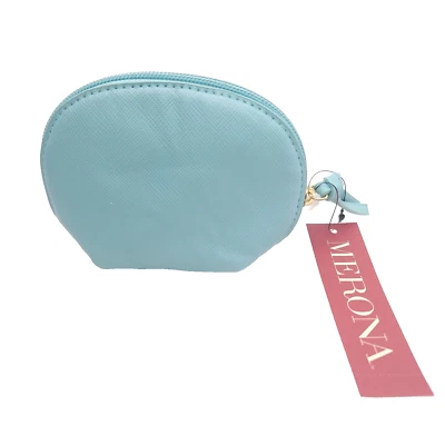 Merona Lagoon turquoise Solid Zip Closure Clutch Change Purse 5" x 2.5" x 2" - Image 1 of 2