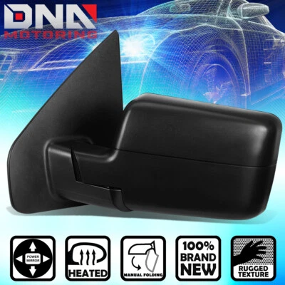 FOR 2004-2014 FORD F150 POWERED+HEATED LEFT SIDE TOW TOWING MIRROR REPLACEMENT - Image 1 of 4