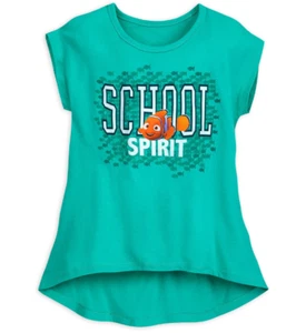 Disney Finding Nemo Girls Shirt Size Small Green School Spirit Short Sleeve NWT - Picture 1 of 6