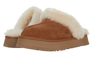 New 100% Authentic UGG Soft Disquette Platform Slippers Chestnut Women's Shoes - Picture 1 of 7
