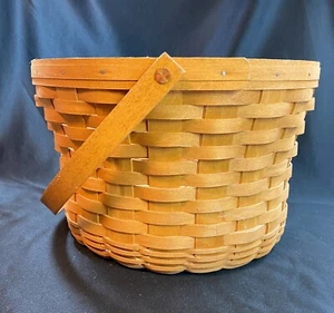 Longaberger Large Apple Basket No Liners Single Swing Handle 1994 - Picture 1 of 7