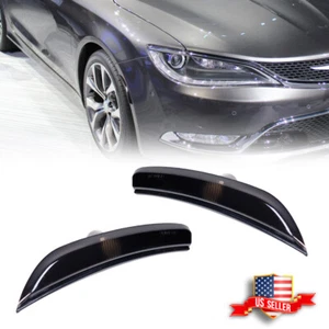 For 2015 2016 2017 Chrysler 200 Smoked Lens Front Bumper Side Marker Lights Kit - Foto 1 di 9