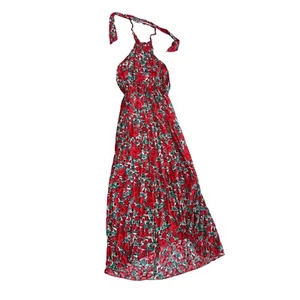 PrettyGarden Floral Bliss Halter Maxi Dress Women S Backless A-Line Bohemian NEW - Picture 1 of 9