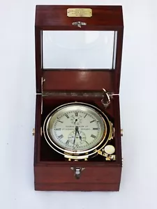 2 DAYS THOMAS MERCER ST. ALBANS ENGLAND SHIPS MARINE CHRONOMETER FUSEE CLOCK WW2 - Picture 1 of 18