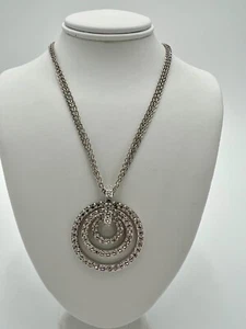 Nolan Miller Glamour CZ Pave Circle Pendant Necklace, 3-Strand, COA, Warranty - Picture 1 of 4