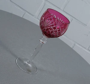 Bleikristall Prunk Römer Weinrömer Balusterschaft handgeschliffen Rot Vintage - Bild 1 von 7