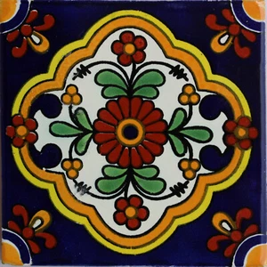 6" x 6" 4 pcs TalaMex Zarza Talavera Mexican Tile - Bild 1 von 1