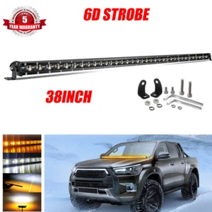 38"inch 6D Strobe White Amber Led Light Bar Spot Flood Combo Driving Lamp 40" - Picture 1 of 11