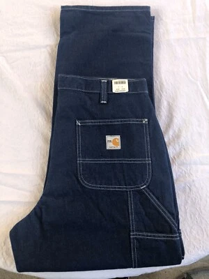 Lot 2 Carhartt FR Dungarees 36x28 100% Soft Cotton Denim #290-83 CAT 2 NFPA 2112 - Image 1 of 4
