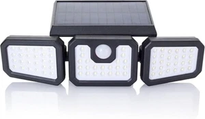 LED Solar Strahler beleuchtet Outdoor Garten Schwarz Bewegungssensor 8-10m NEU - Bild 1 von 5