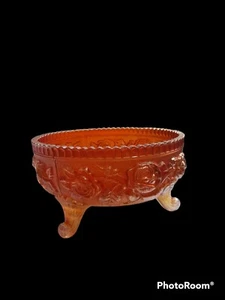 Vtg Imperial Carnival Glass Iridescent Marigold Footed Luster Rose Bowl 7"D READ - Picture 1 of 10