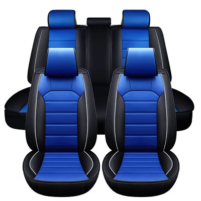 For Ford Car Seat Covers Leather Full Set 5-Seats Front Rear Protectors Cushion - Image 1 of 4