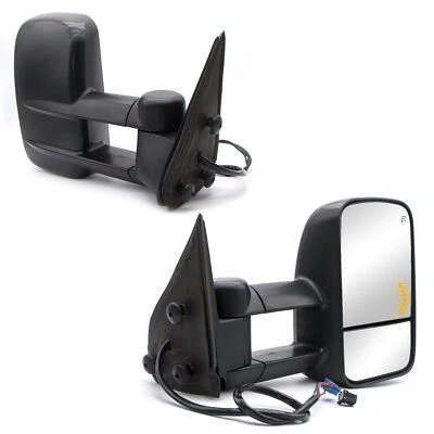Pair Tow Mirrors Power Heated Signal For 2005-2006 Chevy Silverado 2500HD Balck - Image 1 of 4
