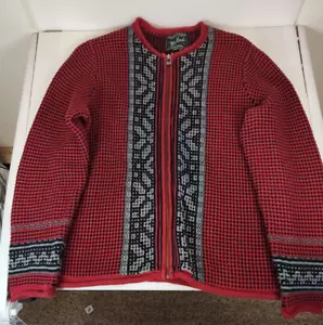 Woolrich Cardigan Donna Rosso Nero Zip Cestino Tessuto Check Cotone Maglione PICCOLO - Foto 1 di 8