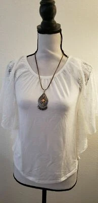 Speechless Girls' Big 7-16 Circle Top With Necklace, Ivory, Medium - Image 1 of 4