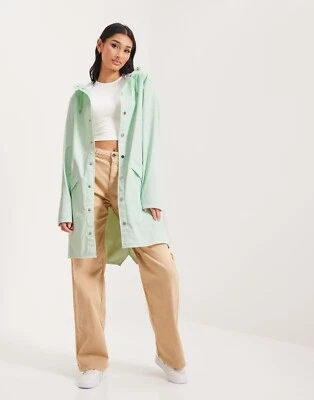 NWT Rains Waterproof Long Rain Jacket Mint Green Size Small Hiking Travel - Image 1 of 4