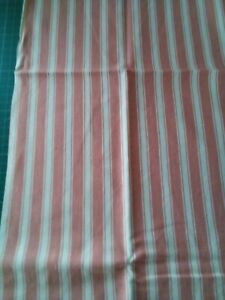 polycotton blend Cream with pale rust stripes. quilting square. 72x38cms