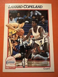 NBA LANARD COPELAND HAND SIGNED 1991 NBA HOOPS LA CLIPPERS Card - Georgia State - Picture 1 of 2