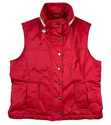 Chaleco de viaje al aire libre TravelSmith talla S chaqueta roja con capucha con cremallera Gorpcore Foto 1 de 4