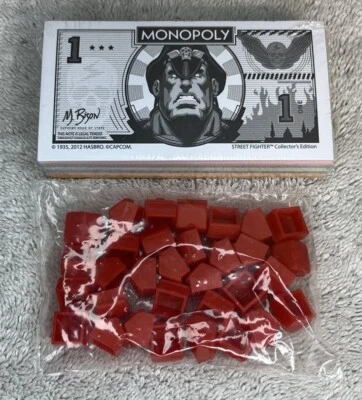 Monopoly Street Fighter Collector’s Edition 2012 Replacement Money & Red Houses - Image 1 of 2