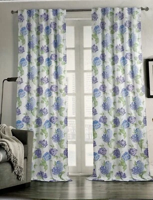 Juego de cortinas florales moradas musgo sauce hortensia 2 paneles 37x96 cortinas de ventana nuevo con etiquetas Foto 1 de 4