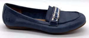 Born Slip-On Womens US 7 M/W EUR 38 Blue Leather Moccasin Slippers B77604-CQL12 - Picture 1 of 8