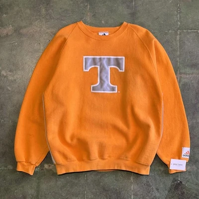 Sudadera De Colección Años 2000 Adidas UTK Tennessee Vols Naranja 3 Rayas Cuello Redondo XL Foto 1 de 4