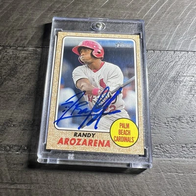 Randy Arozarena Signed 2017 Topps Heritage Minors Palm Beach Cardinals RC Auto - Image 1 of 4