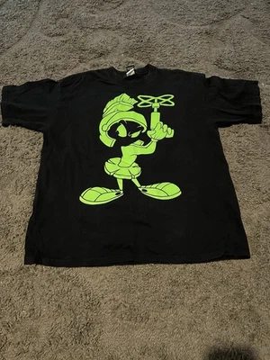 Винтажная редкая Marvin марсианин зарево графический черный футболка размер L/XL - Изображение 1 из 4